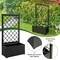Black Metal Raised Garden Planter with Diamond Trellis 25 Inch Deep Plant Bed